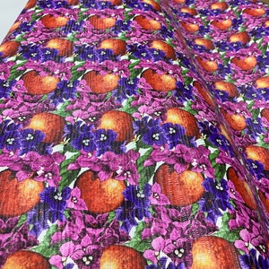 Floral Print Calfskin Leather: Italian Leather for Bag Making
