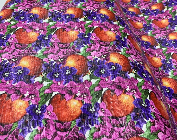 Red Floral Print Calf skin Leather, Genuine Italian leather with flower pattern, Leather for bag making, Leather Crafting