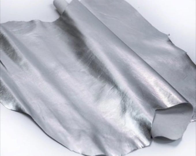 Silver Metallic Goat Leather Hide: Italian Leather, Jewelry Design