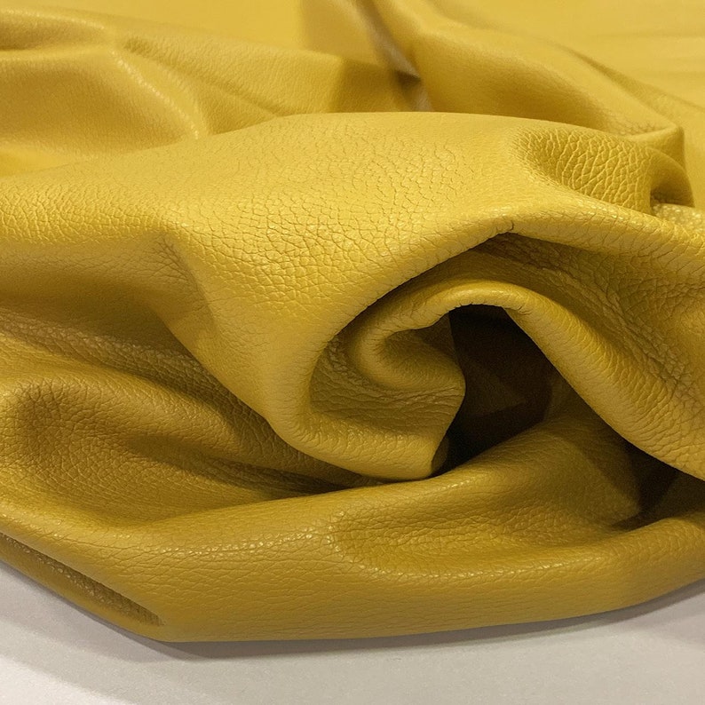 Mustard Yellow Whole hide Embossed leather for furniture Etsy