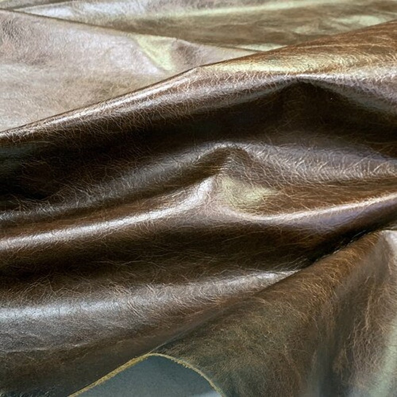 Leather Hide Calf Skin Dark Brown Pull up Leather Cowhide leather