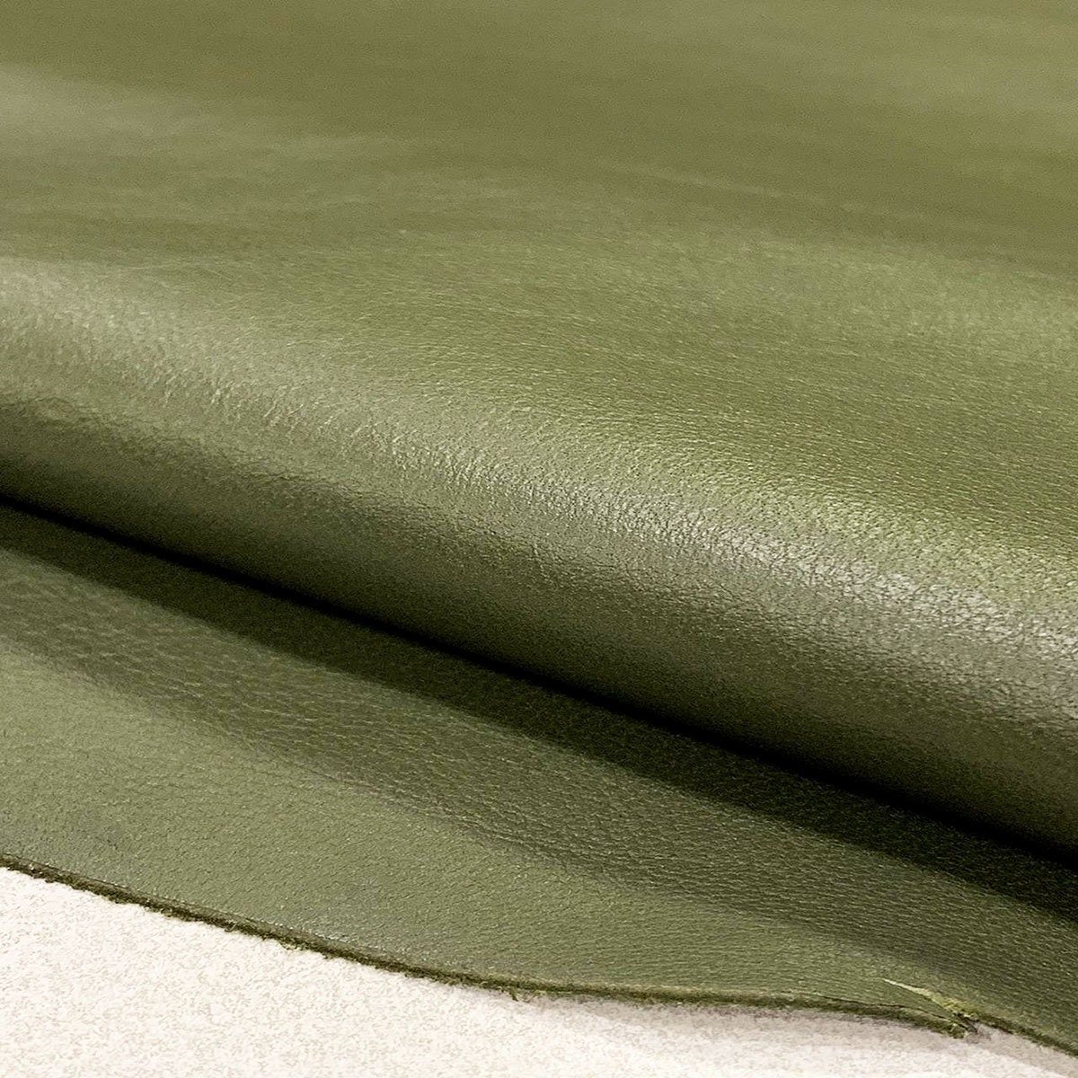 Olive Green Nappa Leather, Soft Lambskin for clothing and sewing