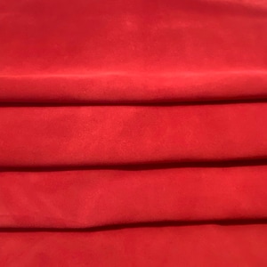 Ferrari Red Split Suede, Calf skin suede, soft leather for bags and shoes, Suede leather for clothing, DIY leather Supplier, Italian Skins
