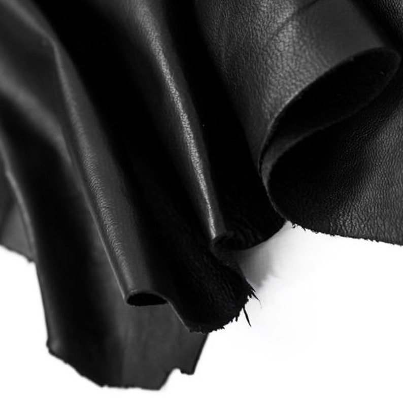Jet Black Nappa Leather Leather for Clothing Soft Black Etsy