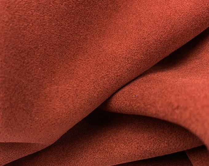 Tile Red Split Suede Leather, Calf skin, Leather supplier, Italian leather hides, Genuine leather, Leather for bags and shoes, DIY leather