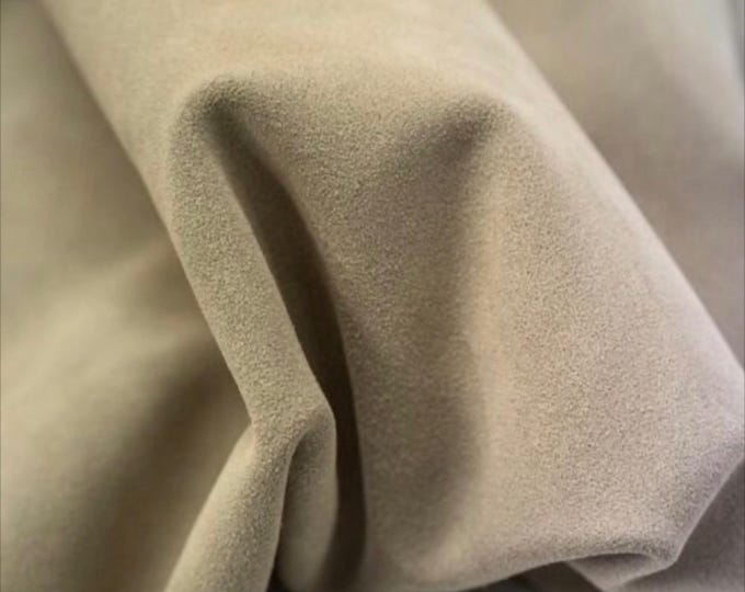 Split Suede Leather, Stone Suede Leather, Beige Soft Italian Suede leather for bags and Shoes, Beige Calf Skin