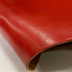 Red Italian Leather Sheets: 3-4oz Veg Tanned Calf Skin