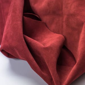 Cinnamon Red Split Suede, Calf skin suede, soft leather for bags and shoes, Suede leather for clothing, DIY leather Supplier, Italian Skins