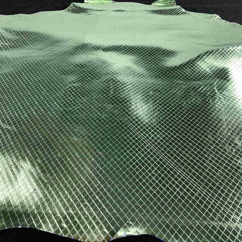 Green Metallic Embossed Leather, Genuine leather, Real leather supplier,  Goat skin, Leather for crafting, Leather by the yard