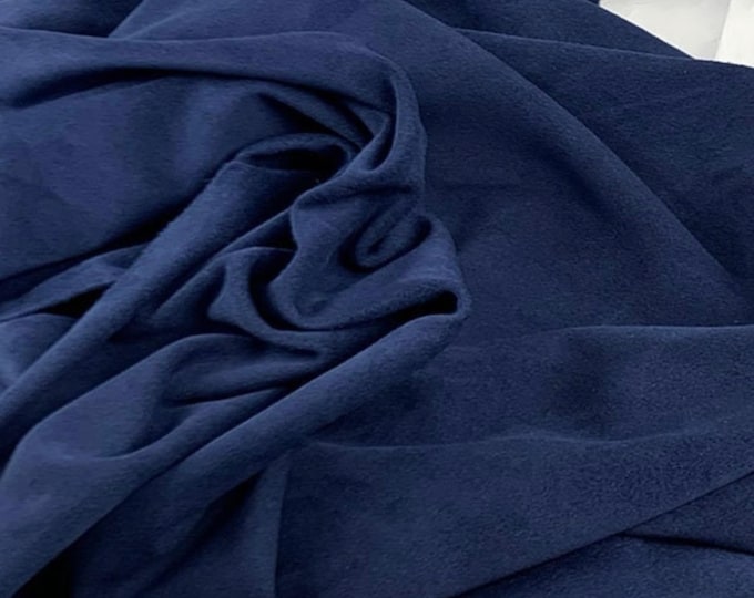 Dark Blue Split Suede Leather, Italian Calf Suede, Genuine Leather Hides for crafts and DIY, Soft and Smooth Suede Leather, Leather Supply