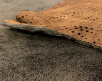 Brown Sheepskin, Sheepskin eather for clothing and accessories, Genuine Italian leather, Fur leather, Mouton leather, Leather for bags