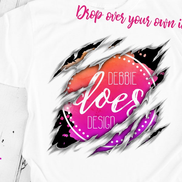 Chemise déchirée - Ajoutez votre propre image ! | Impression par sublimation | Imprimable | Conception par sublimation | PNG | 300 ppp