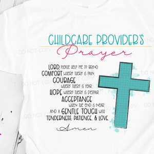 Oração do cuidador de crianças - Cruz Teal - Sublimação/Design para impressão | Download instantâneo | Sublimação | Imprimível | png