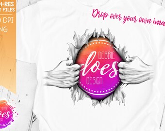 Ripping Shirt Hands - Add Your Own Image! | Sublimation Print | Printable | Sublimation Design | PNG  - 300DPI