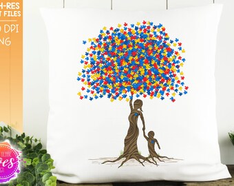 Boy Autism Puzzle Tree of Love - Sublimation/Printable Design | Instant Download | Sublimation | Printable | PNG