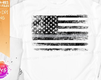 Distressed Thin Grey Line Flag - Corrections | Sublimation Print | Printable | Sublimation Design | PNG  - 300DPI