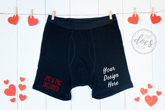 Download Black Boxer Briefs Mockup With More Hearts Valentines Free Amazing T Shirt Mockups PSD Mockup Templates