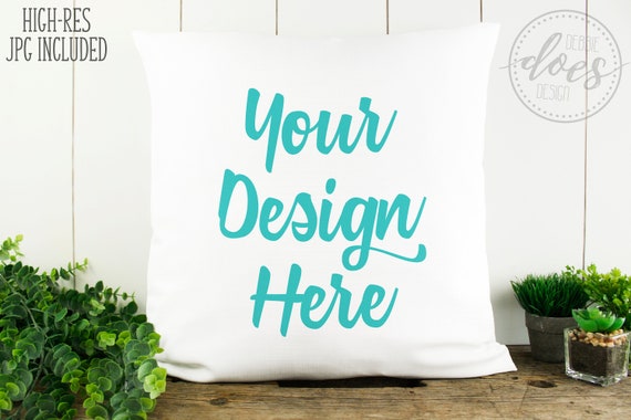 White Linen Pillow Mockup White Pillow Mockup