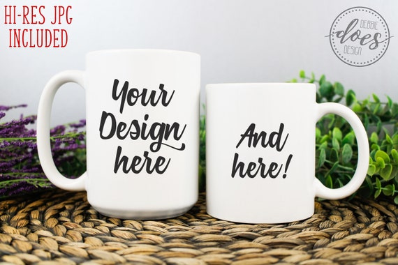 Download Free White 15oz 11oz Mug Group Mockup White (PSD ...