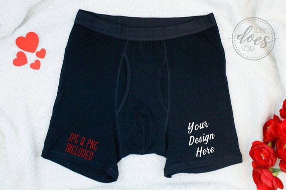 Download Black Boxer Briefs Mockup On Fur Valentines - PSD Mockups ...