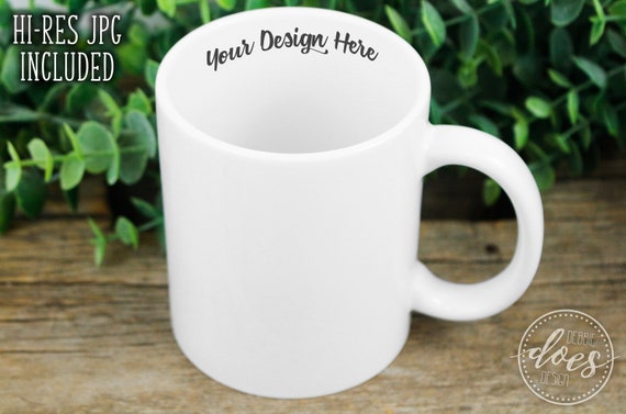 White 11oz Mug Top View Mockup White Mug