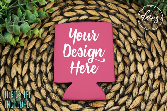 Pink Can Cooler Group Mockup Can Cooler Mockup