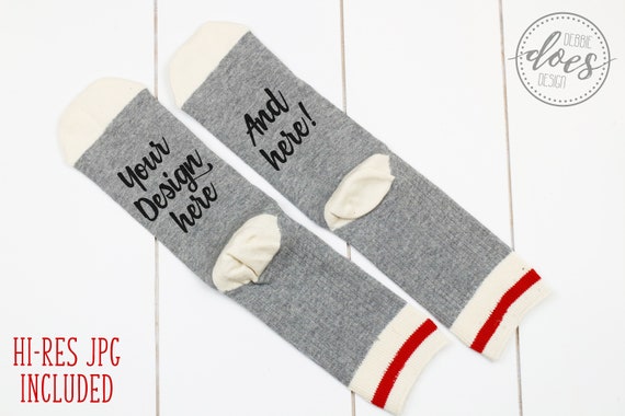 Download Free Grey Talking Socks Mockup Grey Wool Socks Mockup (PSD ...