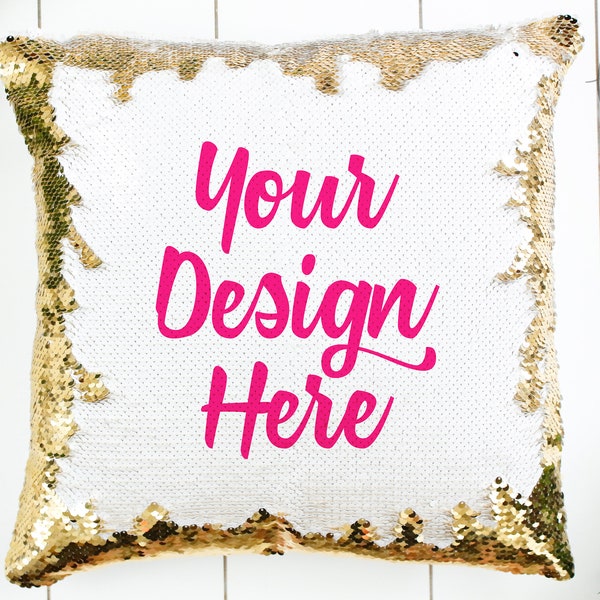 Gold Sequin Pillow Mockup | Sequin Pillow Mock-Up | Blank Mock Up Photo Download