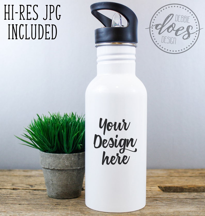 White Sublimation Water Bottle Mockup Water Bottle with Etsy