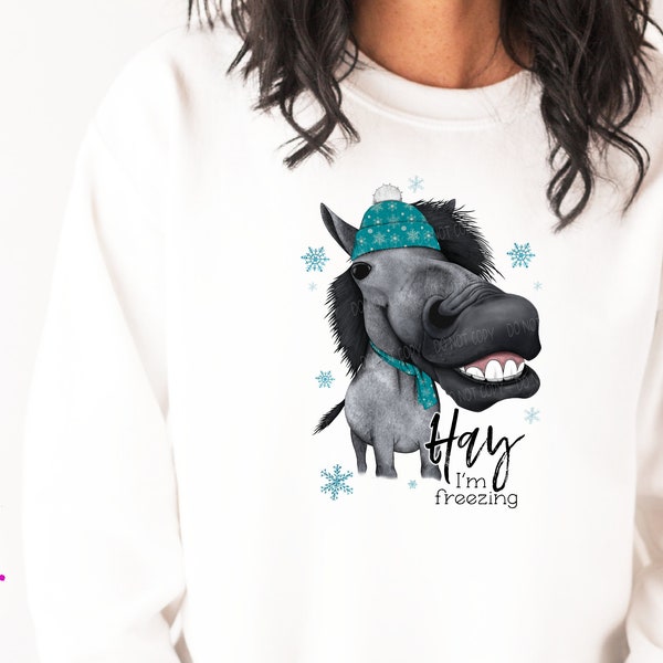 Hay I'm Freezing Horse - Blue Roan - Sublimation/Printable Design | Instant Download | Sublimation | Printable | PNG