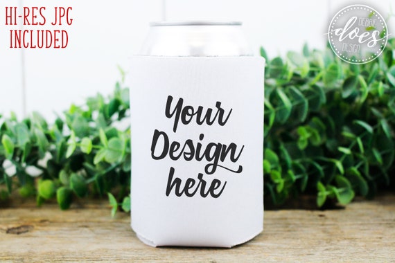 Download White Can Cooler Mockup Can Cooler Mock Up Blank Mock Up Etsy