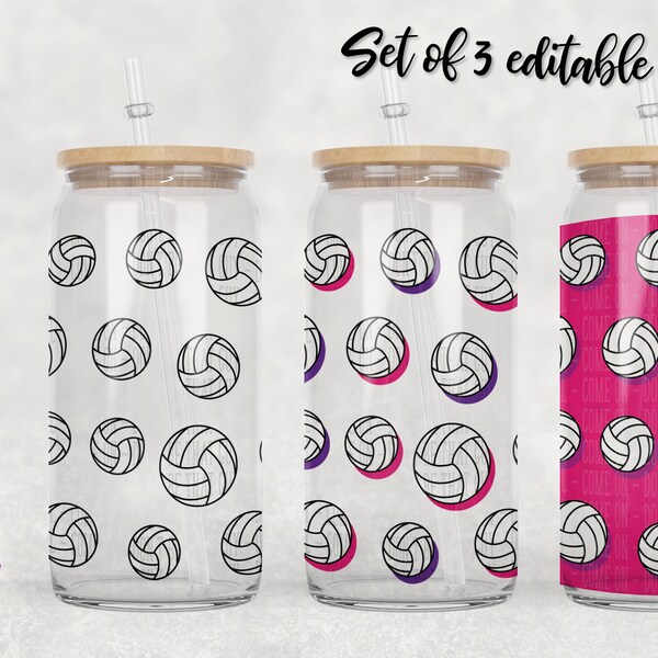 Volleyball Glass Tumbler Etsy