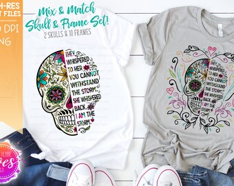 I Am The Storm - Sugar Skull & Frame Set - Sublimation/Printable Design | Instant Download | Sublimation | Printable | PNG