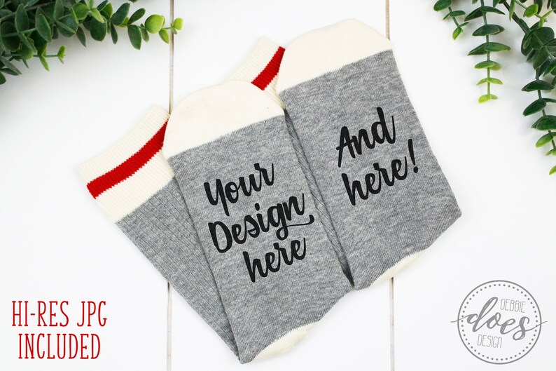 Download Grey Talking Socks Mockup Grey Wool Socks Mock-Up Blank | Etsy