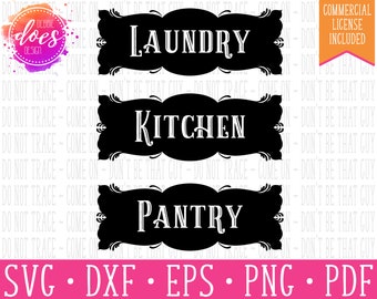 Laundry - Kitchen - Pantry - SVG | Digital Cut Files | HTV Svg | Vinyl Decal Svg | Vinyl Stencil Svg