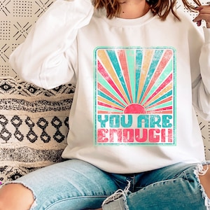 You are Enough - Retro - Mint - Includes 2 files! - Printable/Sublimation File | Instant Download | Sublimation | Printable | PNG