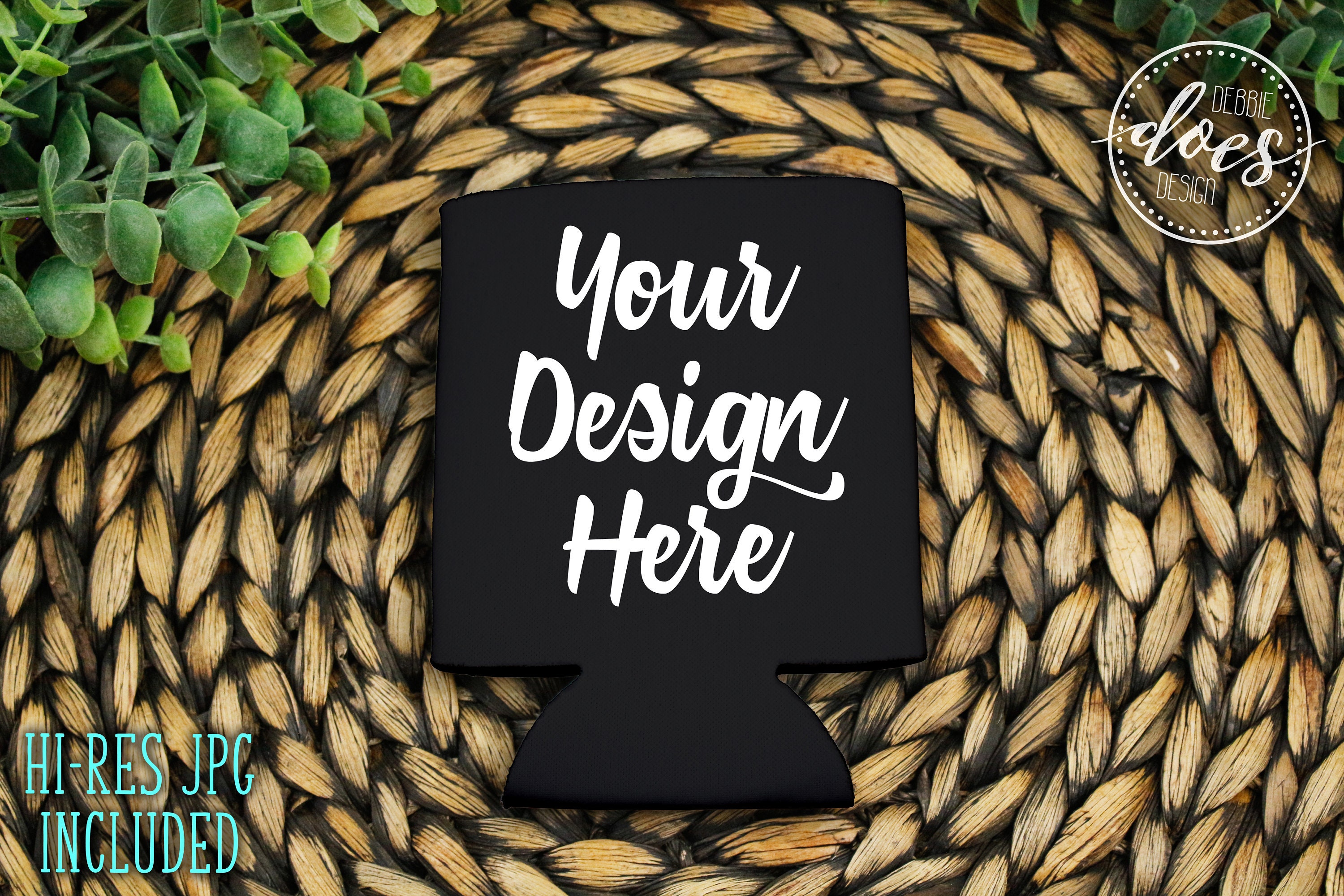 Download Black Can Cooler Mockup Can Cooler Mock Up Blank Mock Up Etsy