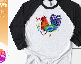 De Colores Rooster - Rooster/Chicken - Sublimation/Printable Design | Instant Download | Sublimation | Printable | PNG | JPG