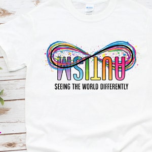 Autisme Infinity Rainbow - De wereld anders zien - Roze - Sublimatie/afdrukbaar ontwerp | Direct downloaden | Sublimatie | PNG