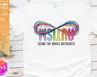 Autism Infinity Rainbow - Seeing the World Differently - Pink - Sublimation/Printable Design | Instant Download | Sublimation | PNG