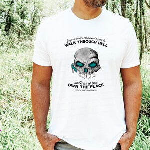 Walk Through Hell Skull - Ruban de sensibilisation au cancer du col de l'utérus - Sublimation/Design imprimable | Téléchargement instantané | Imprimable | PNG