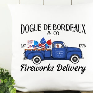 Dogue De Bordeaux - Dog Fireworks Delivery Truck - Sublimatie/afdrukbaar ontwerp | Direct downloaden | Sublimatie | Afdrukbaar | PNG