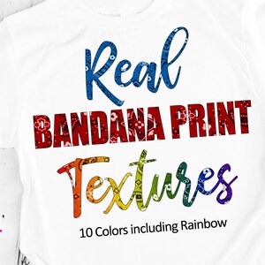 Real Bandana Pattern Textures - 10 couleurs dont Rainbow | Téléchargement instantané | Sublimation | Imprimable | PNG | JPG