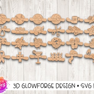 Interchangeable Gnome Add-On Arm Bundle - 24 attachments (Gnome not included) - Glowforge SVG File - Digital Laser Design SVG