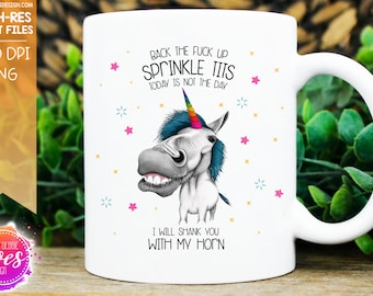 Back Off Sprinkle Tits - Unicorn - Sublimation/Printable Design | Sublimation Print | Printable | Sublimation Design | PNG  - 300DPI