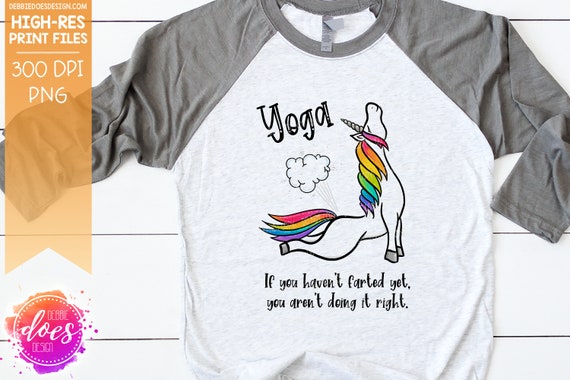 Unicorn Farting Rainbow Stars T-Shirt Yoga Unicorn Farting Rainbow Stars T-Shirt Yoga