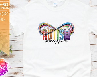 Acceptance - Autism Infinity Rainbow Splatter - Red - Sublimation/Printable Design | Instant Download | Sublimation | PNG