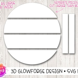 The Larger than GlowForge Circle Slat Sign Glowforge Design Glowforge SVG File Digital Laser Design SVG image 1