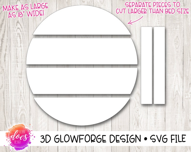 The Larger than GlowForge Circle Slat Sign Glowforge Design Glowforge SVG File Digital Laser Design SVG image 1