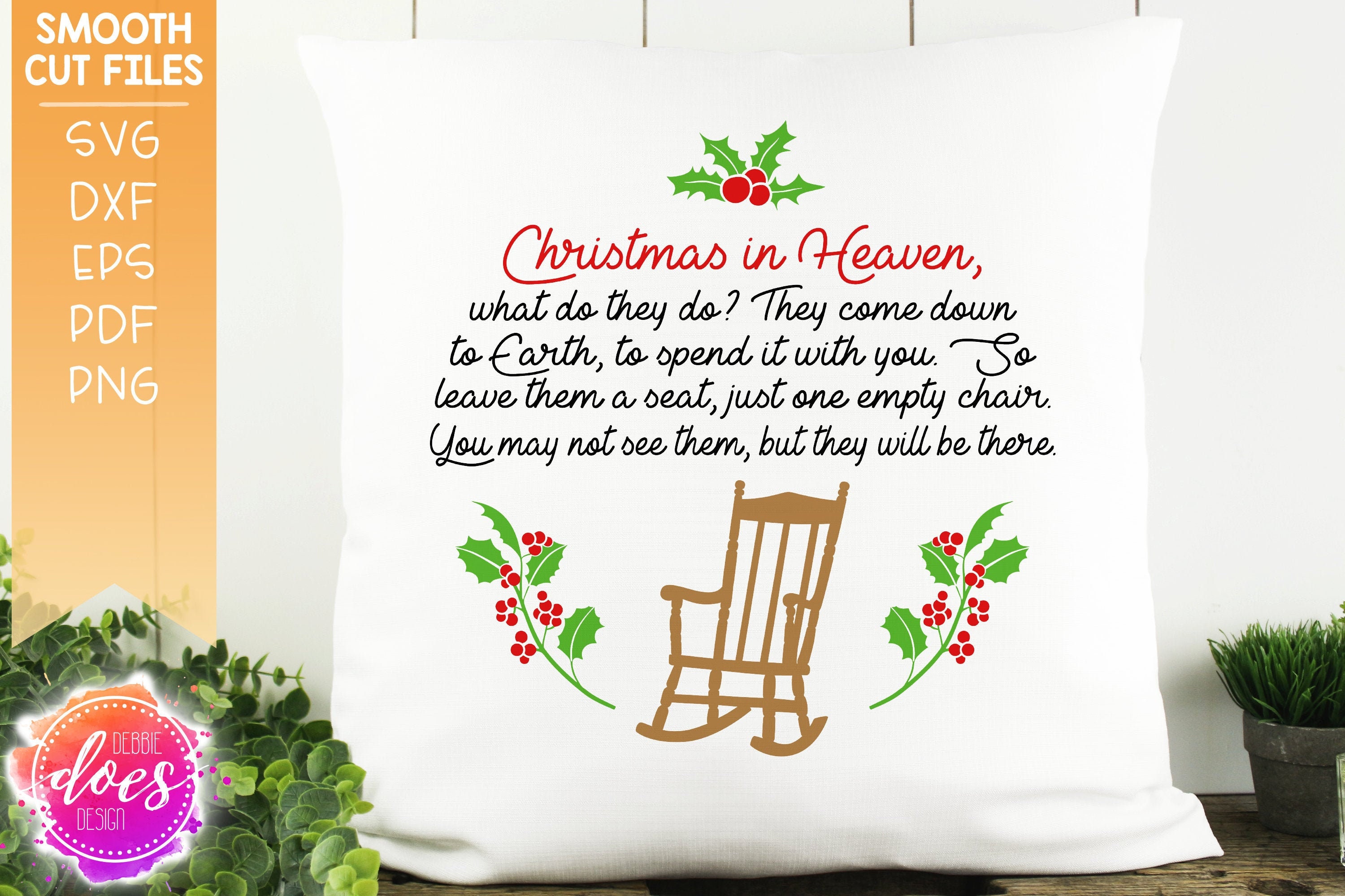 Christmas in Heaven Chair Poem Circle SVG Digital Cut - Etsy Canada